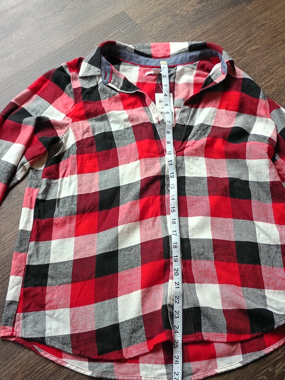 Charter Club Red, Black & White Plaid Button-Down Shirt